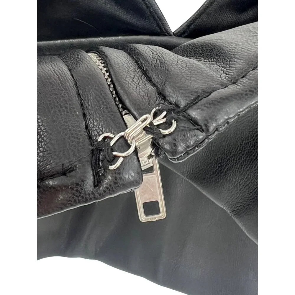 NWOT Shoedazzle Black Soft Vegan Leather Edgy V-Neck Sexy Club Rave EDM Crop Top - Picture 13 of 16